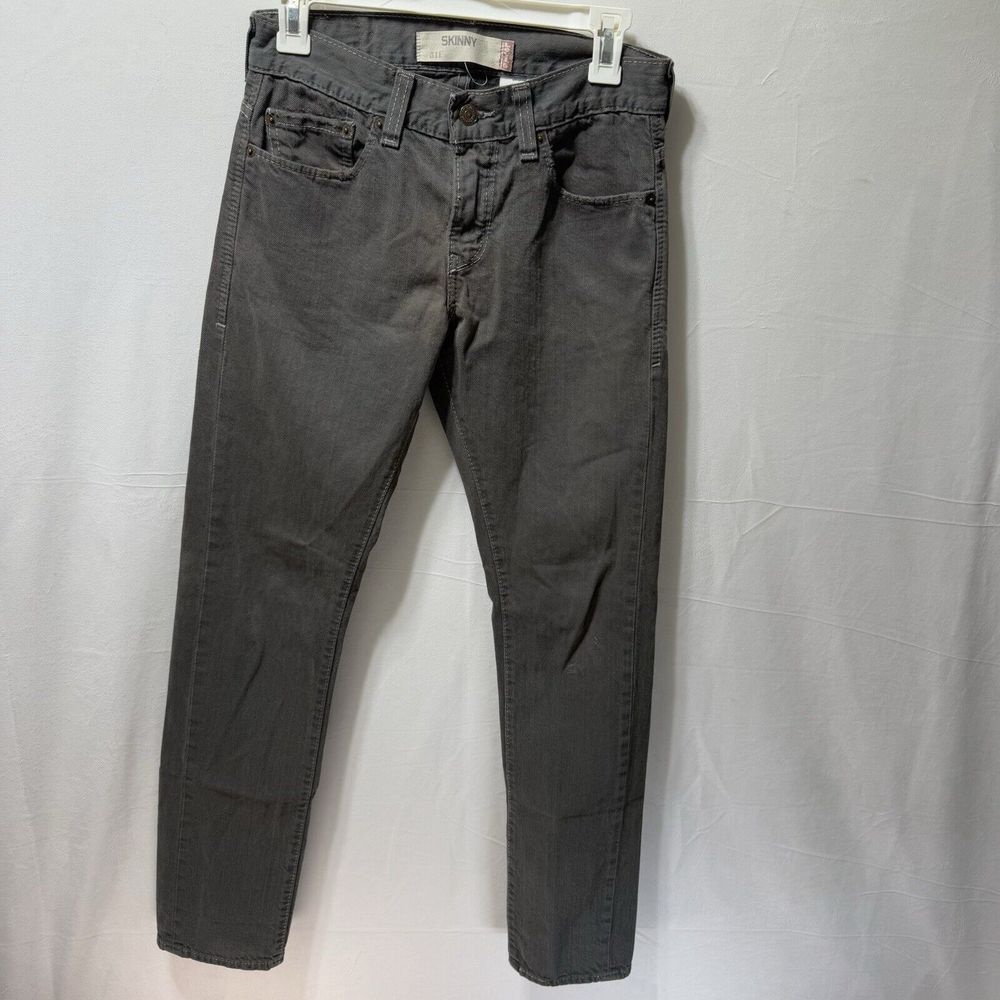 Levis 511 Jeans Mens Size 29 x 30 Slim Fit Skinny Grey Faded Stretch Denim Pants